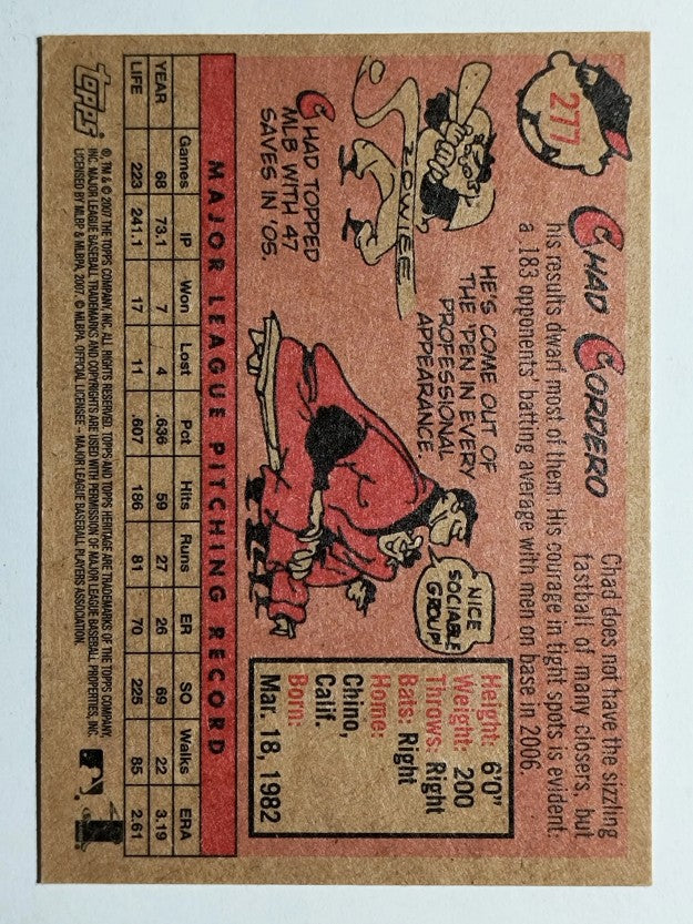 2007 Topps Heritage #277 Chad Cordero
