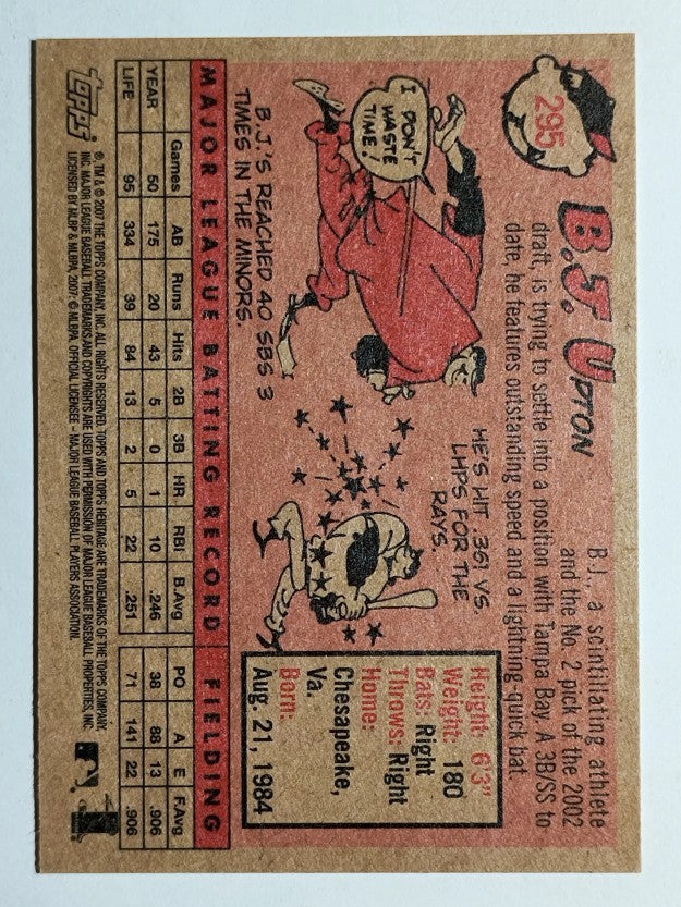 2007 Topps Heritage #295 B.J. Upton