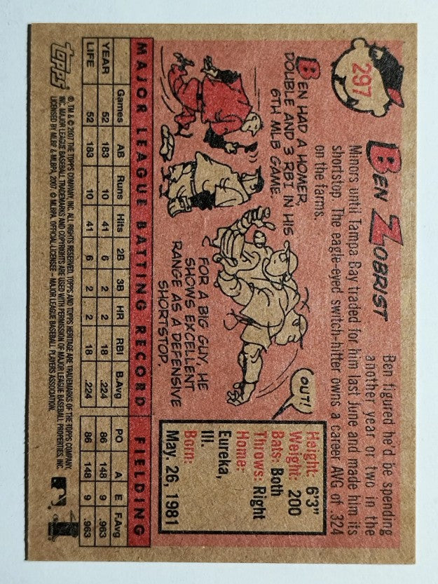 2007 Topps Heritage #297 Ben Zobrist