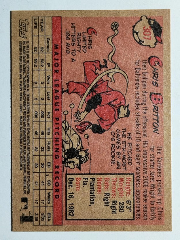 2007 Topps Heritage #307 Chris Britton