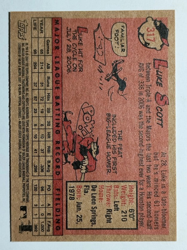 2007 Topps Heritage #317 Luke Scott