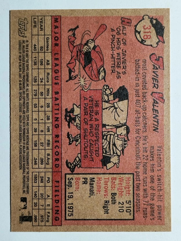 2007 Topps Heritage #318 Javier Valentin