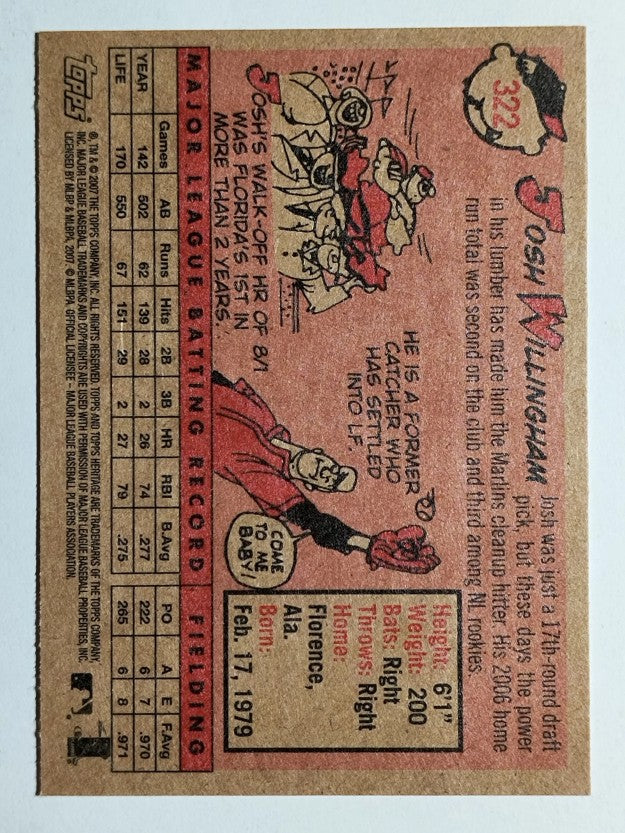 2007 Topps Heritage #322 Josh Willingham