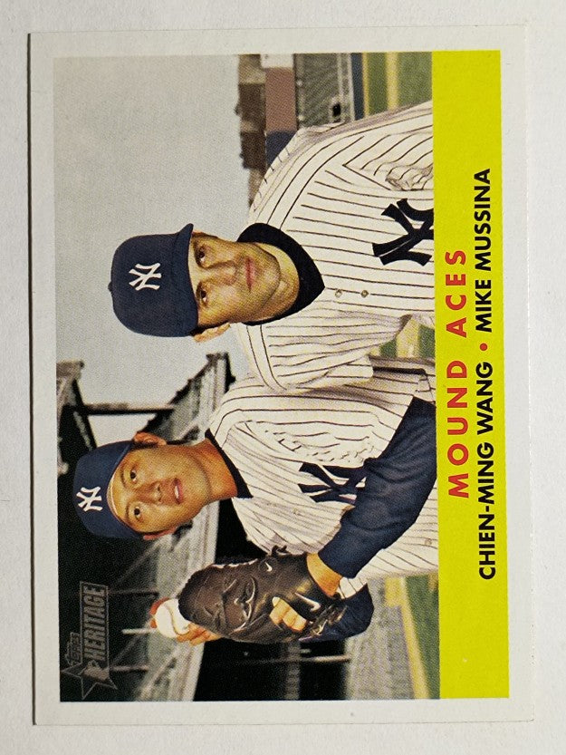2007 Topps Heritage #334 Chien Ming Wang/Mike Mussina