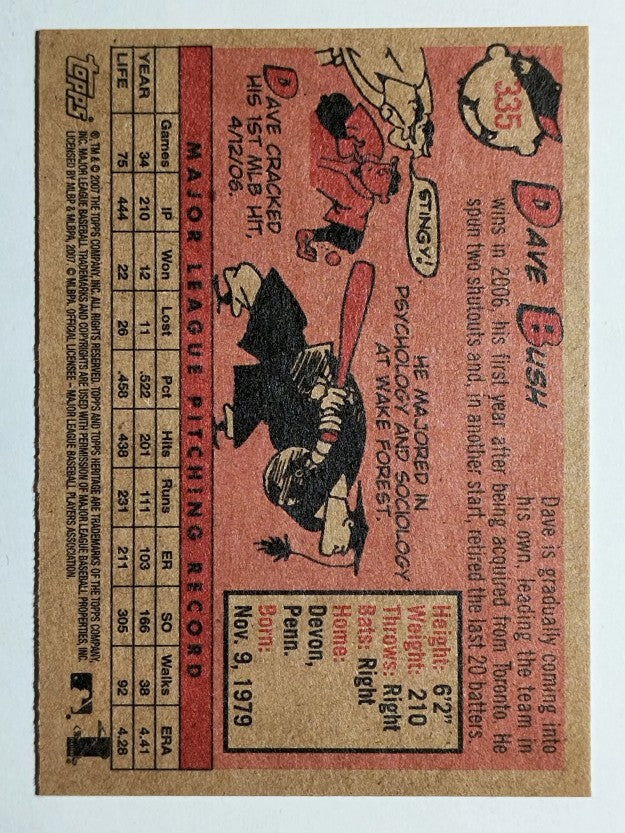 2007 Topps Heritage #335 Dave Bush