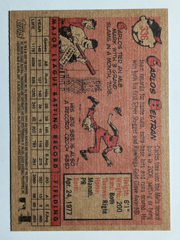 2007 Topps Heritage #336 Carlos Beltran