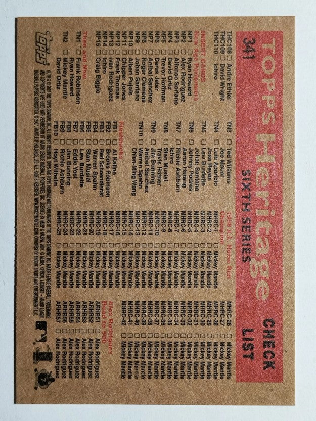2007 Topps Heritage #341 Pittsburgh Pirates TC