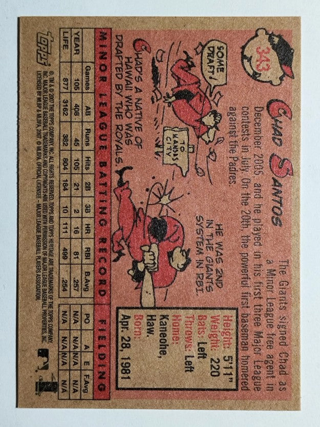 2007 Topps Heritage #343 Chad Santos