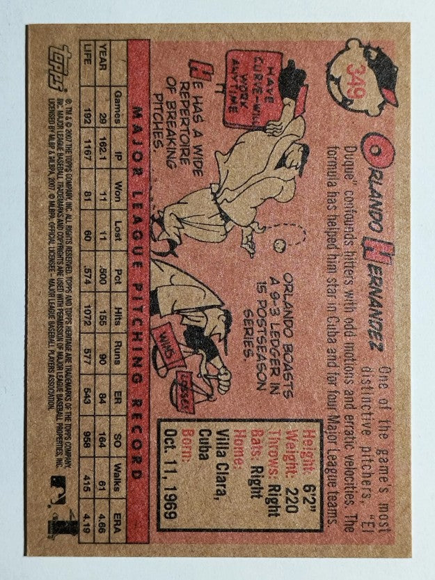 2007 Topps Heritage #349 Orlando Hernandez
