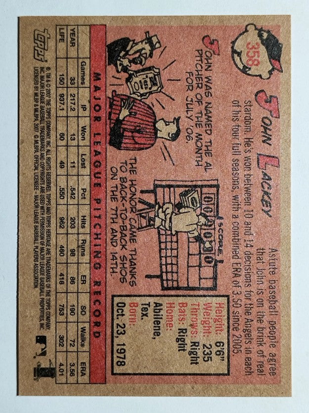 2007 Topps Heritage #358 John Lackey