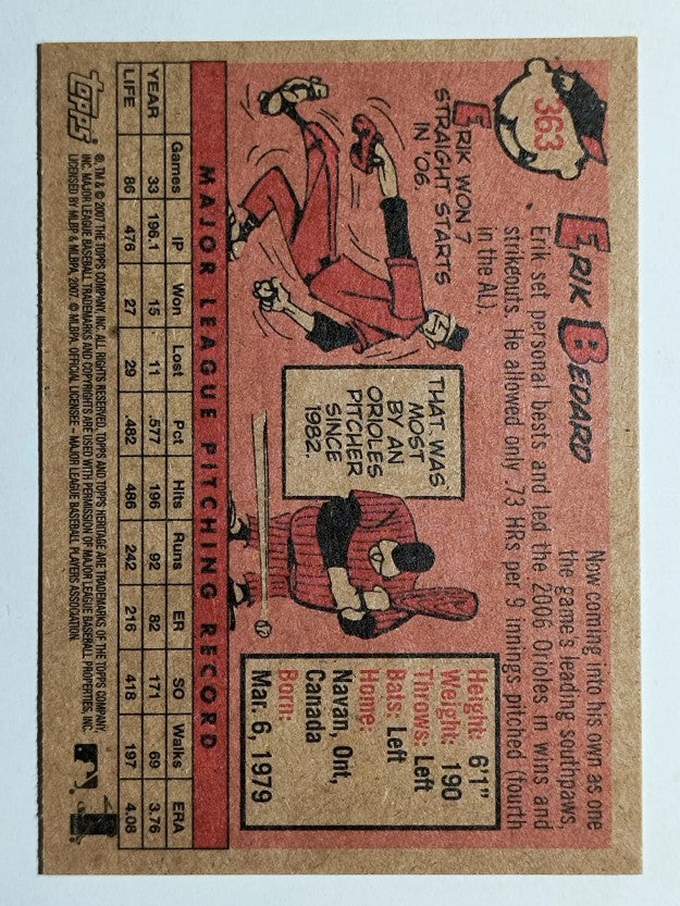 2007 Topps Heritage #363 Erik Bedard