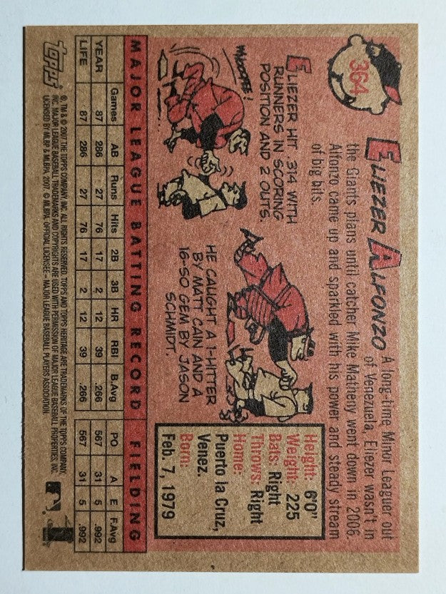 2007 Topps Heritage #364 Eliezer Alfonzo