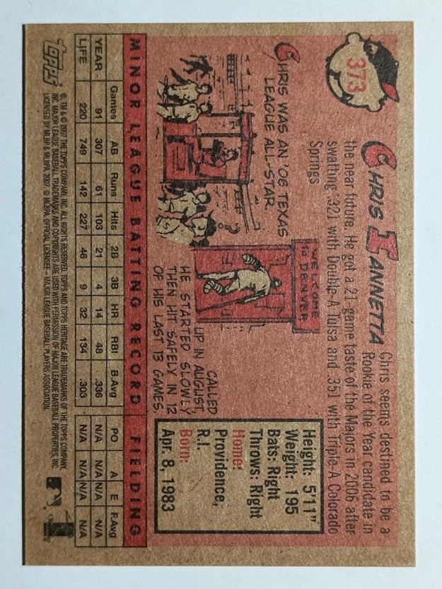 2007 Topps Heritage #373 Chris Iannetta