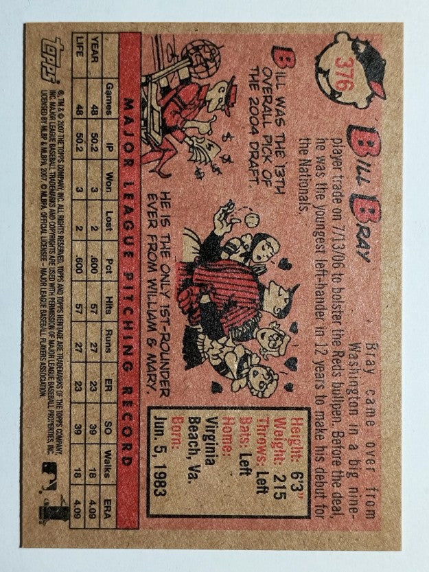 2007 Topps Heritage #376 Bill Bray