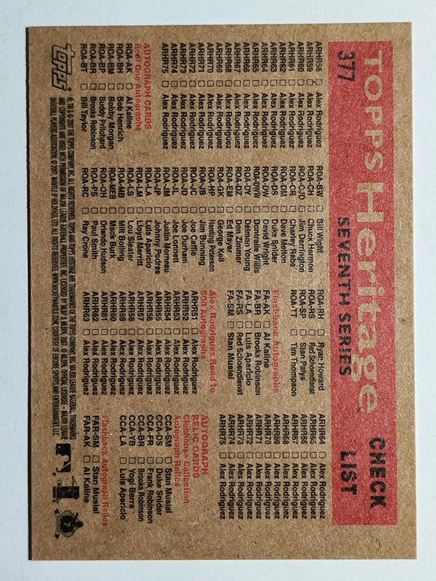 2007 Topps Heritage #377 Atlanta Braves TC