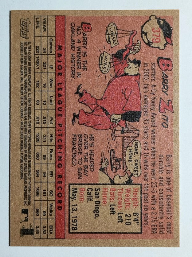 2007 Topps Heritage #379 Barry Zito