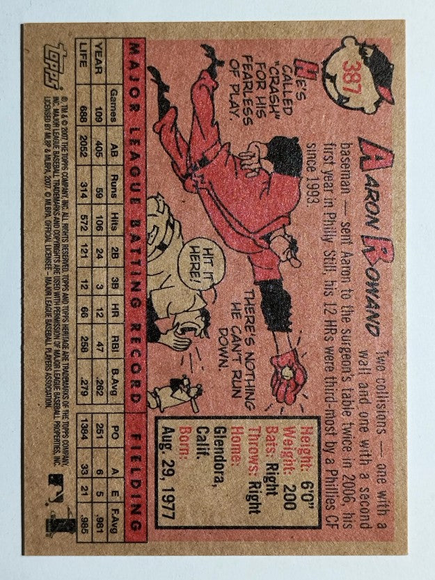 2007 Topps Heritage #387 Aaron Rowand