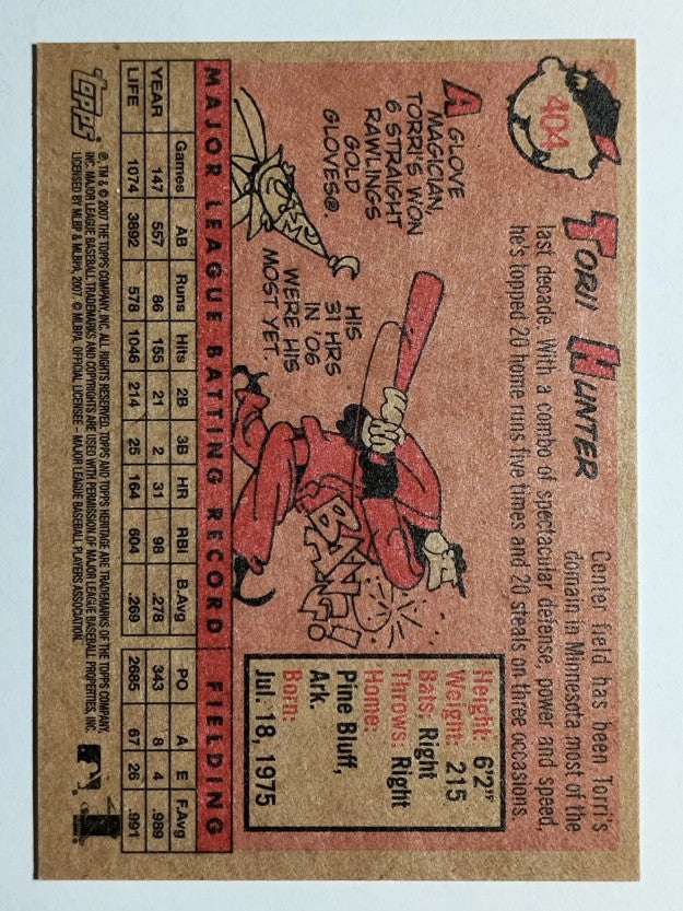 2007 Topps Heritage #404 Torii Hunter