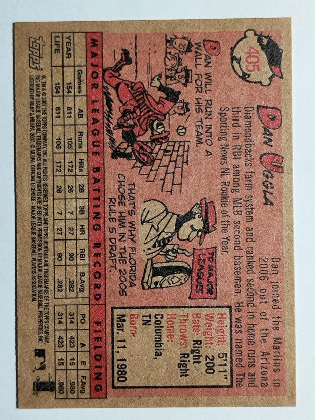 2007 Topps Heritage #405 Dan Uggla