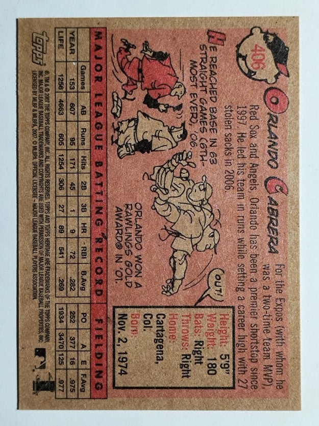 2007 Topps Heritage #406 Orlando Cabrera