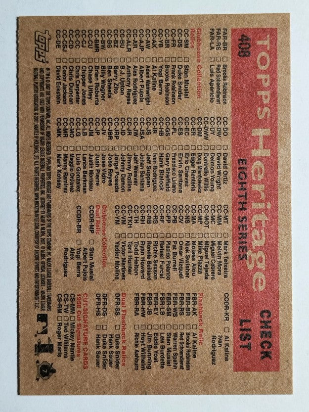 2007 Topps Heritage #408 Baltimore Orioles TC
