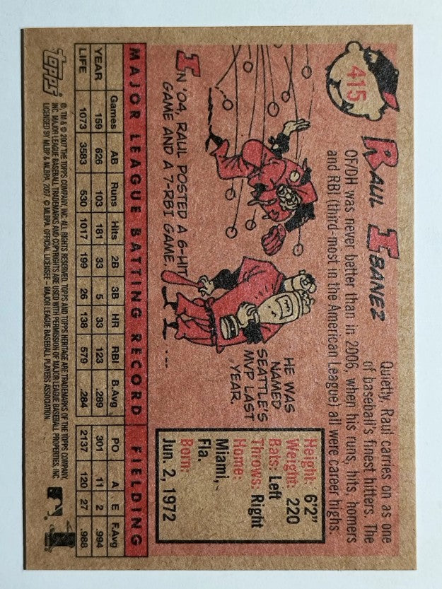 2007 Topps Heritage #415 Raul Ibanez