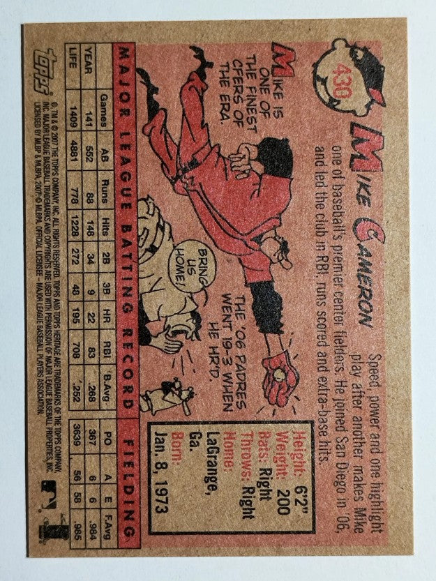 2007 Topps Heritage #430 Mike Cameron