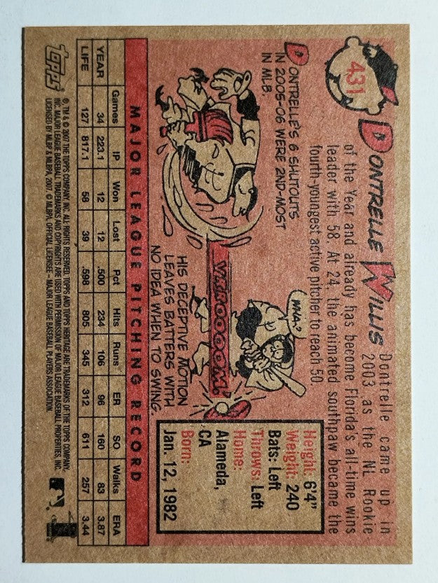 2007 Topps Heritage #431 Dontrelle Willis