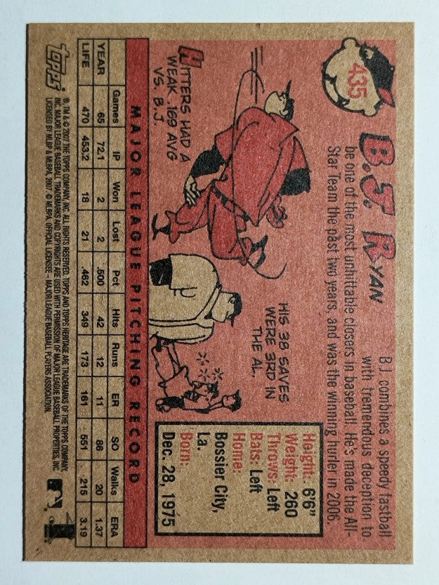 2007 Topps Heritage #435 B.J. Ryan