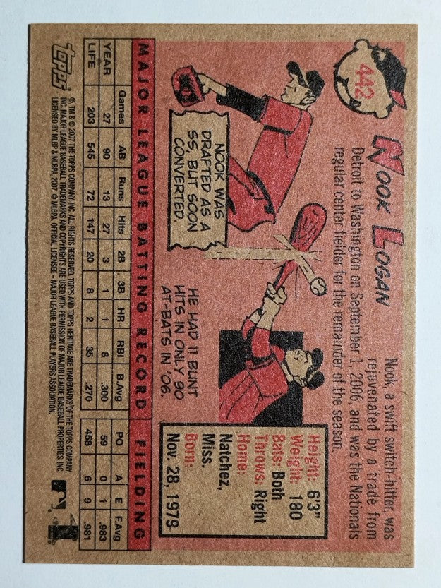 2007 Topps Heritage #442 Nook Logan