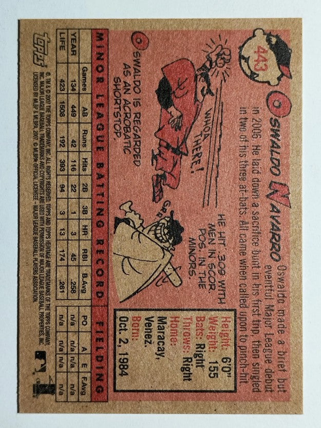 2007 Topps Heritage #443 Oswaldo Navarro RC