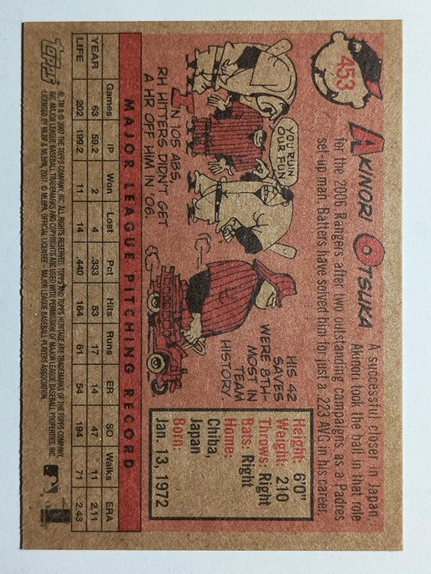 2007 Topps Heritage #453 Akinori Otsuka
