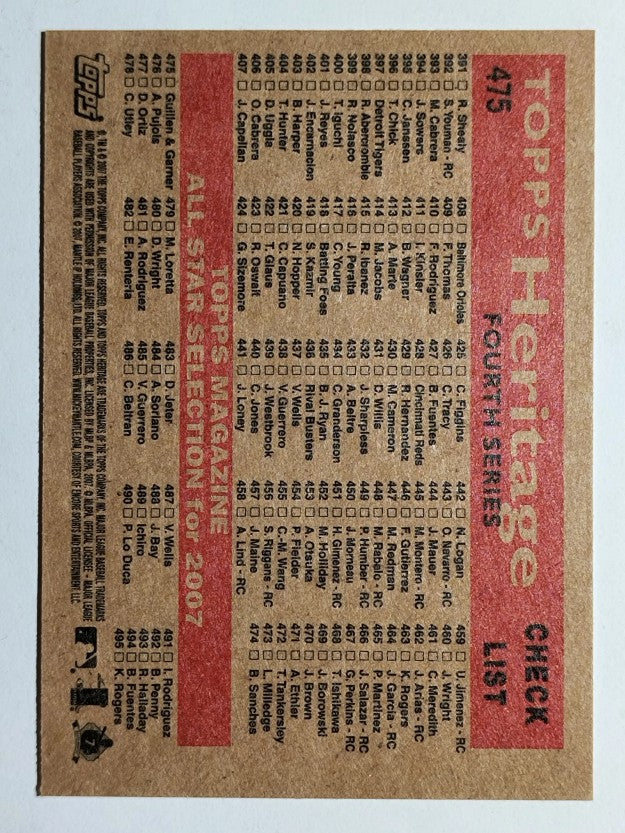 2007 Topps Heritage #475 Ozzie Guillen AS MG/Phil Garner AS MG