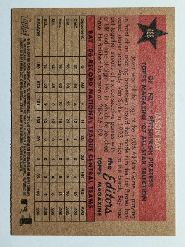 2007 Topps Heritage #488 Jason Bay AS