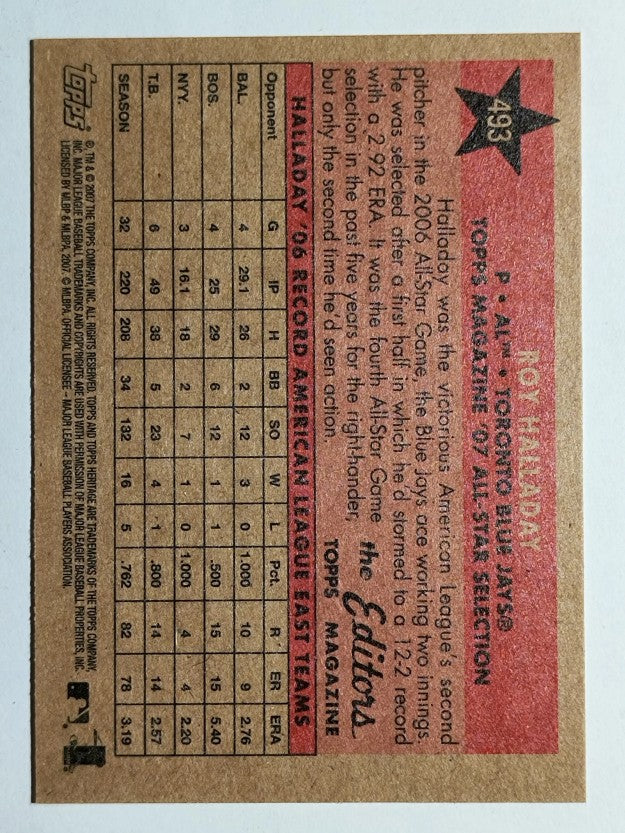 2007 Topps Heritage #493 Roy Halladay AS