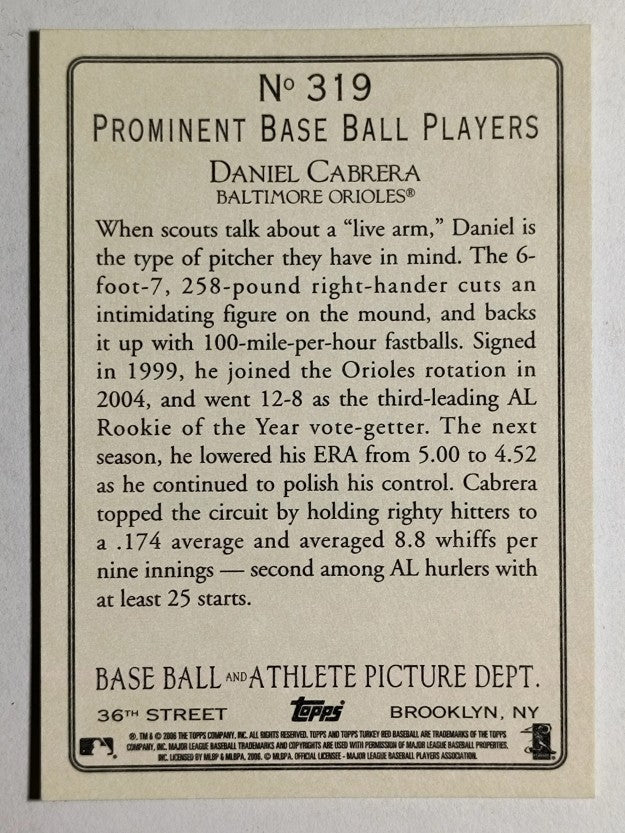 2006 Topps Turkey Red #319 Daniel Cabrera