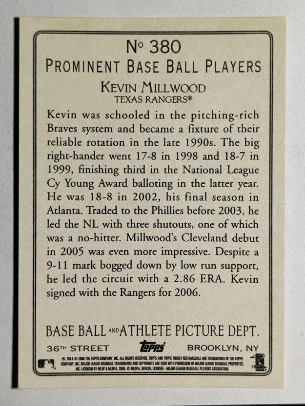 2006 Topps Turkey Red #380 Kevin Millwood