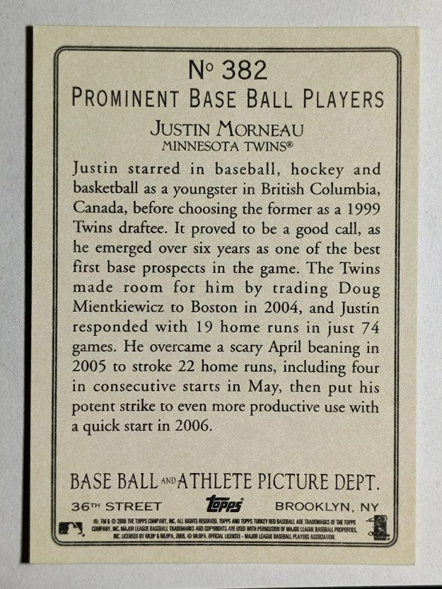 2006 Topps Turkey Red #382 Justin Morneau