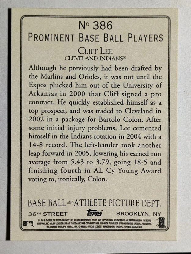2006 Topps Turkey Red #386 Cliff Lee