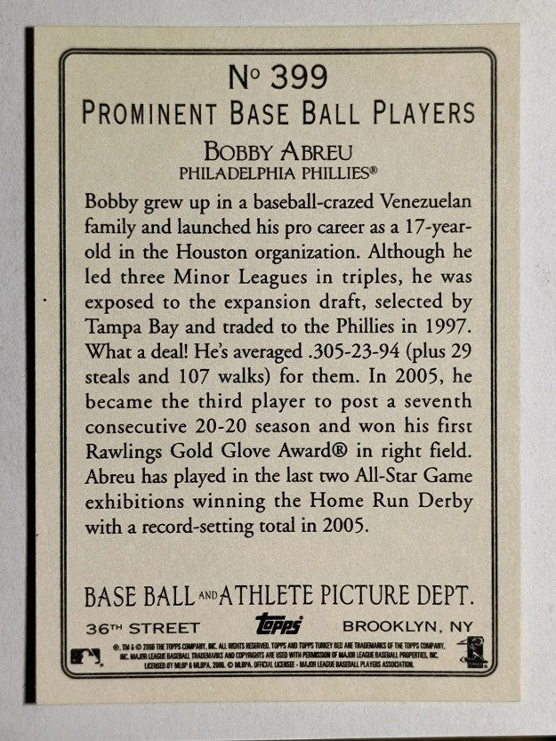 2006 Topps Turkey Red #399 Bobby Abreu