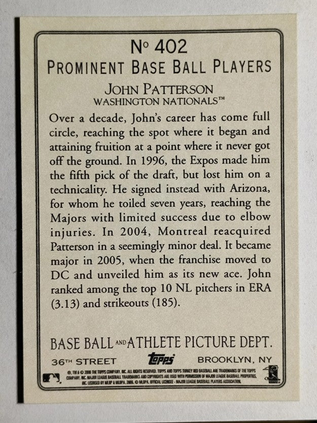 2006 Topps Turkey Red #402 John Patterson