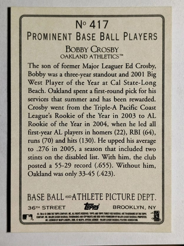2006 Topps Turkey Red #417 Bobby Crosby
