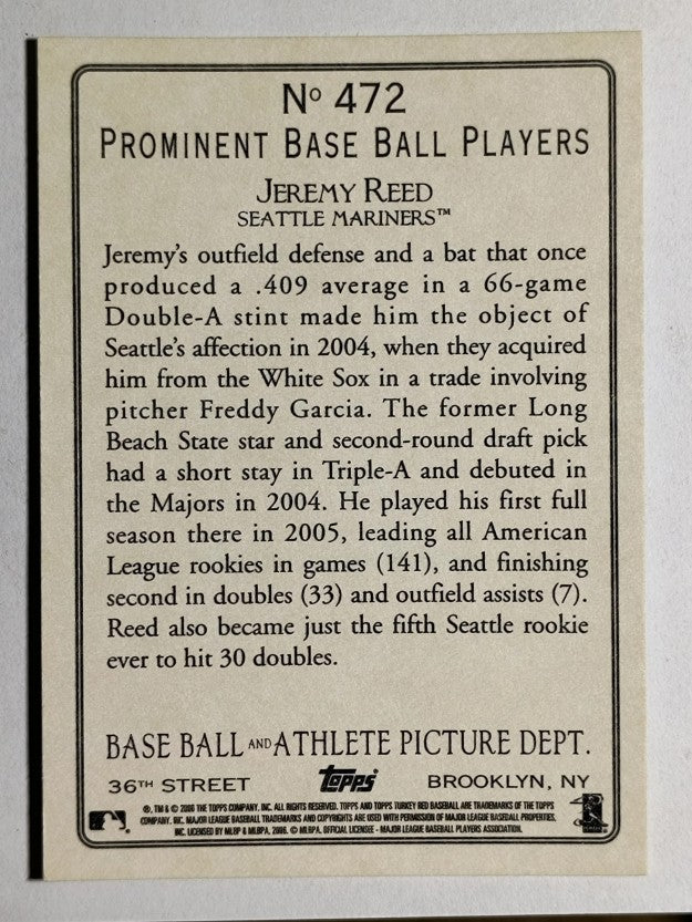2006 Topps Turkey Red #472 Jeremy Reed