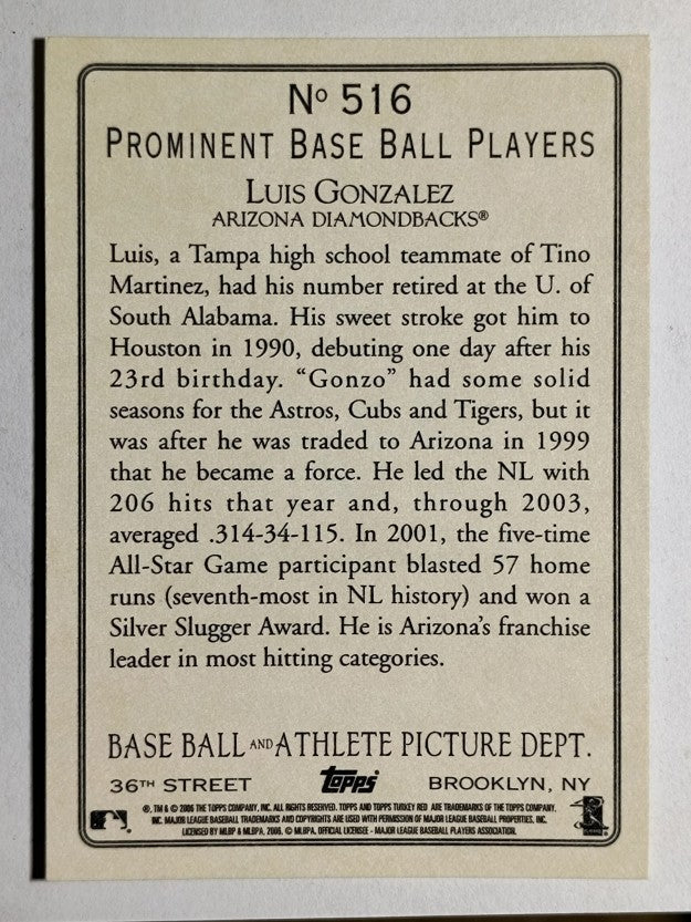 2006 Topps Turkey Red #516 Luis Gonzalez