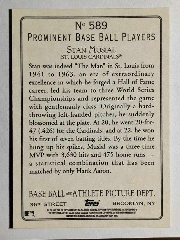 2006 Topps Turkey Red #589 Stan Musial RET