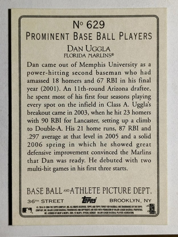 2006 Topps Turkey Red #629 Dan Uggla