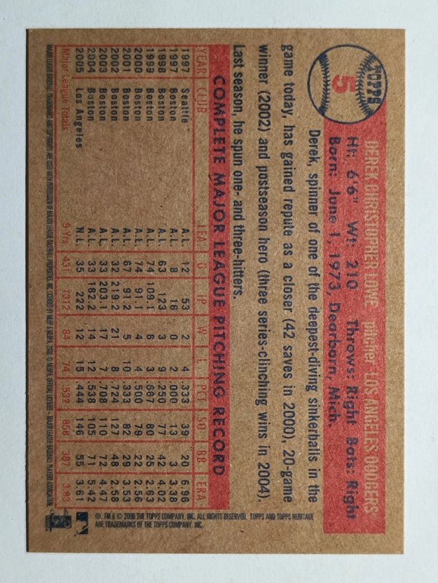 2006 Topps Heritage #5 Derek Lowe