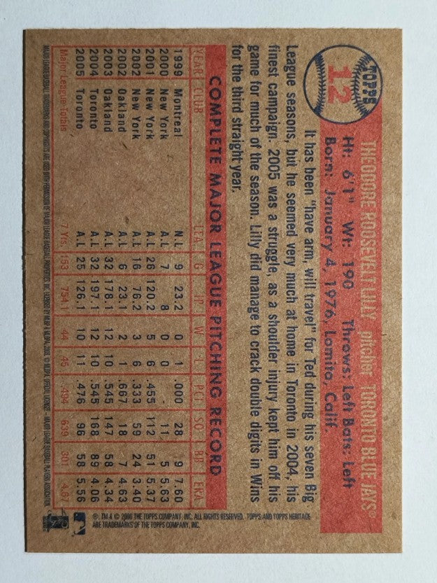 2006 Topps Heritage #12 Ted Lilly