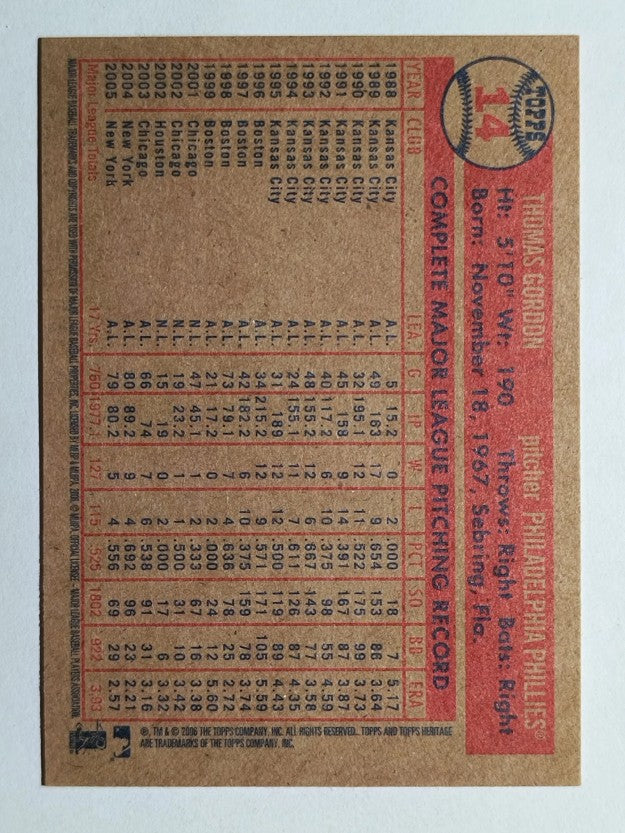 2006 Topps Heritage #14 Tom Gordon