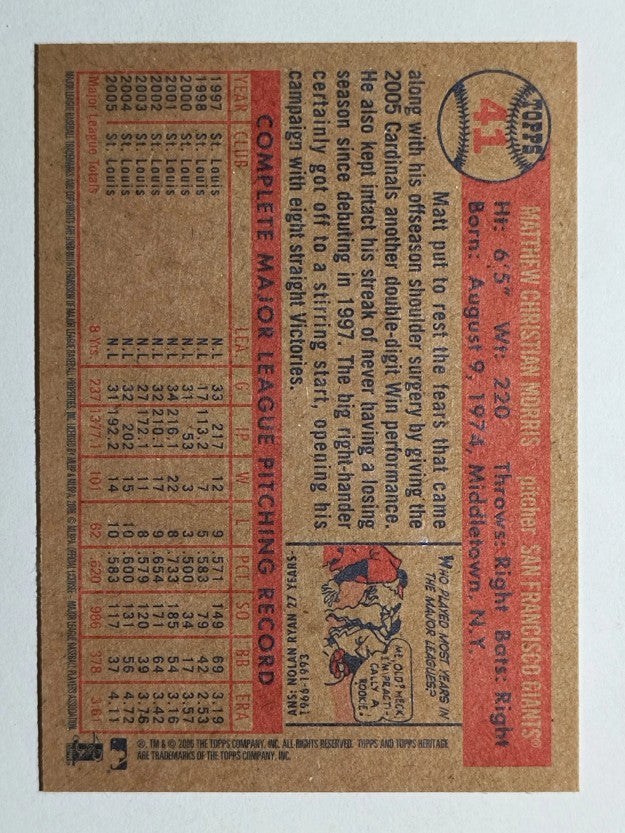 2006 Topps Heritage #41 Matt Morris